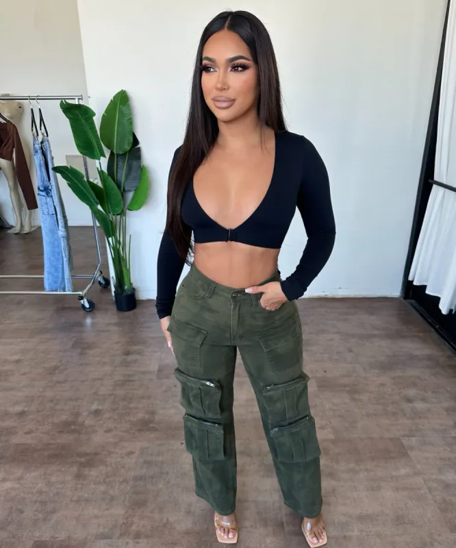 Jerry Cargo Pants(Olive) sold by OOTDFash