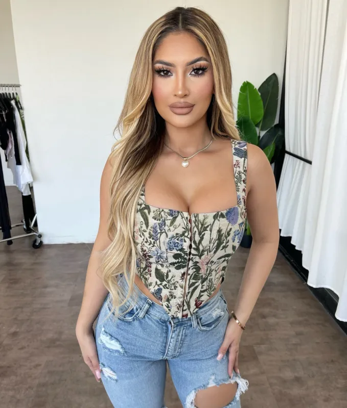 Jandy Corset Top(Beige) sold by OOTDFash