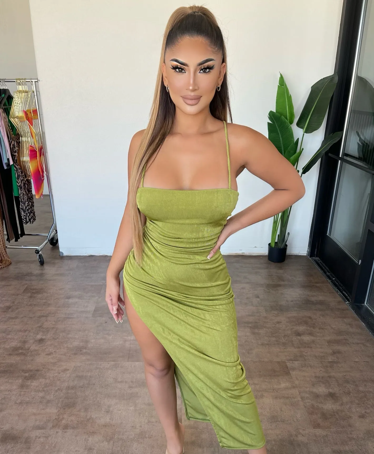 Sophie Dress(Olive) sold by OOTDFash