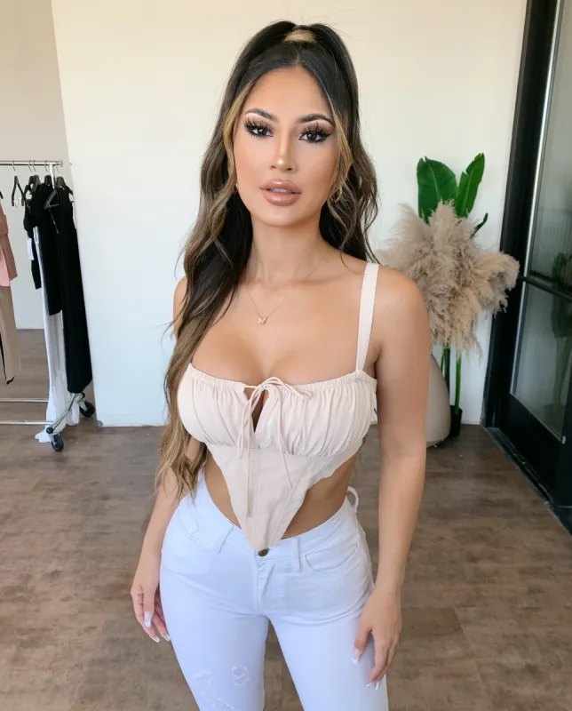 Rachel Tank Crop Top (Cream) sold by OOTDFash