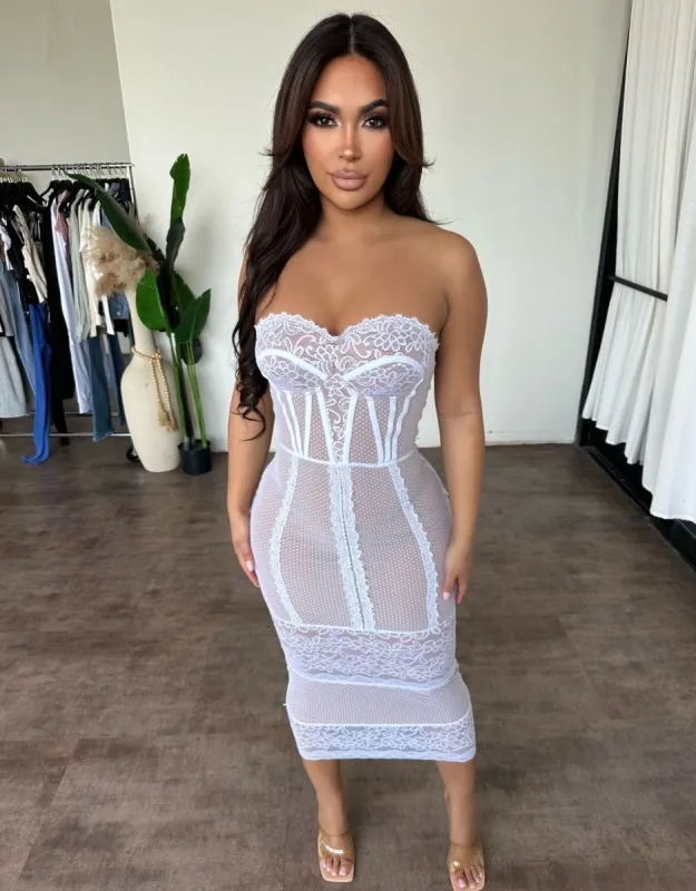 Paola Lace Dress(White) sold by OOTDFash