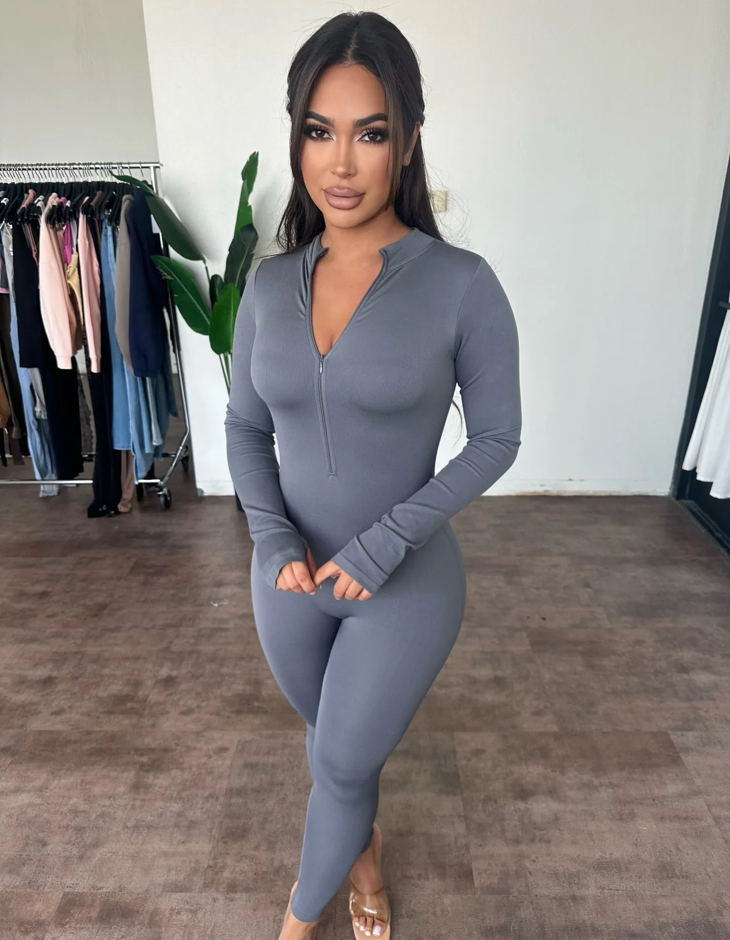 Lauren Jumpsuit(Cool Grey) sold by OOTDFash
