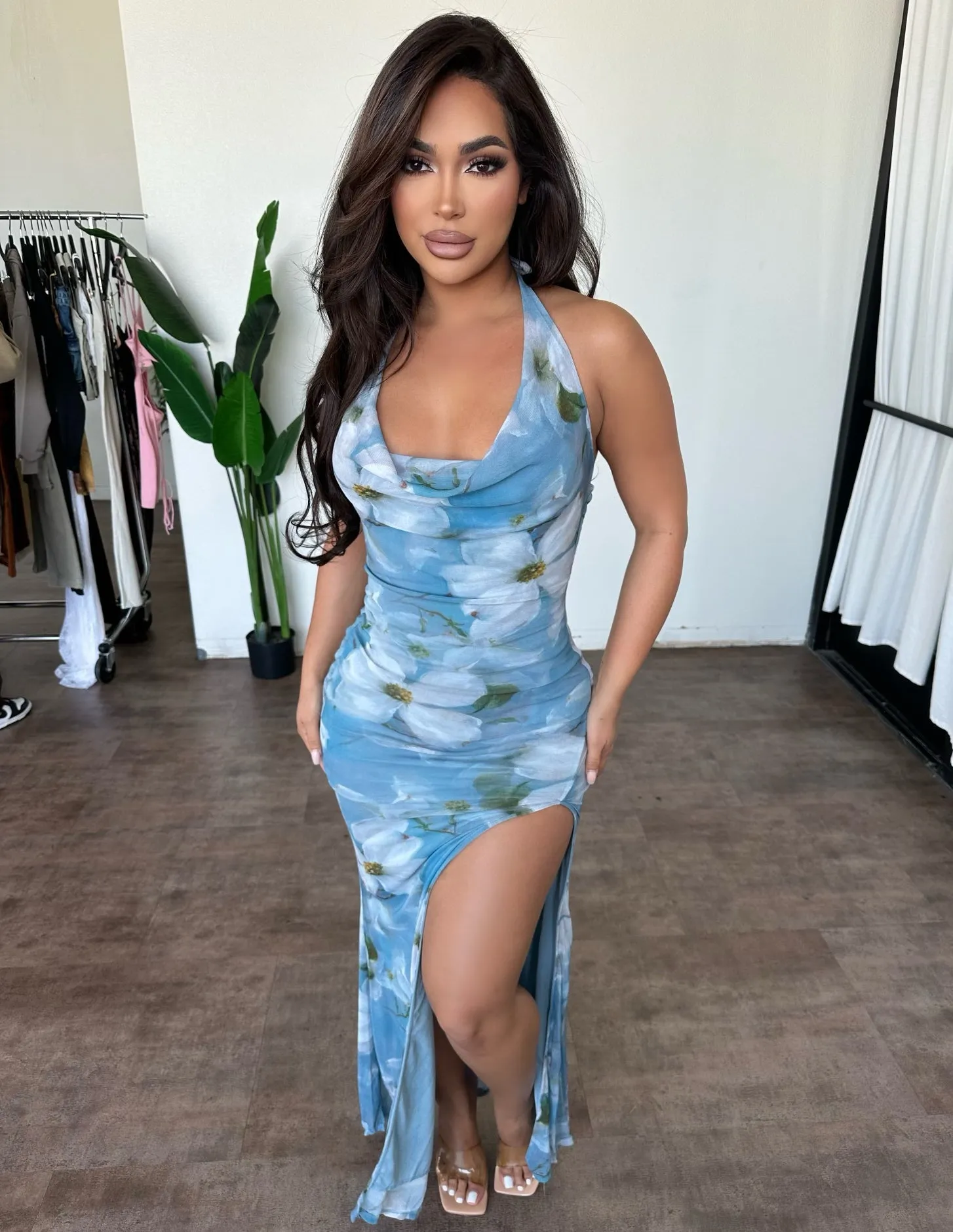 Lexi Floral Dress(Blue/Ivory) sold by OOTDFash