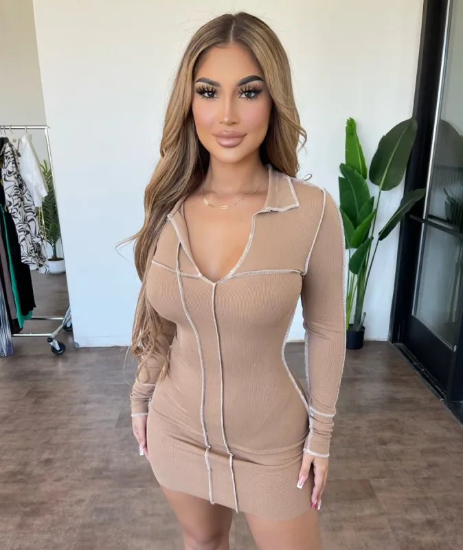 Tania Knit Dress (Brown) sold by OOTDFash