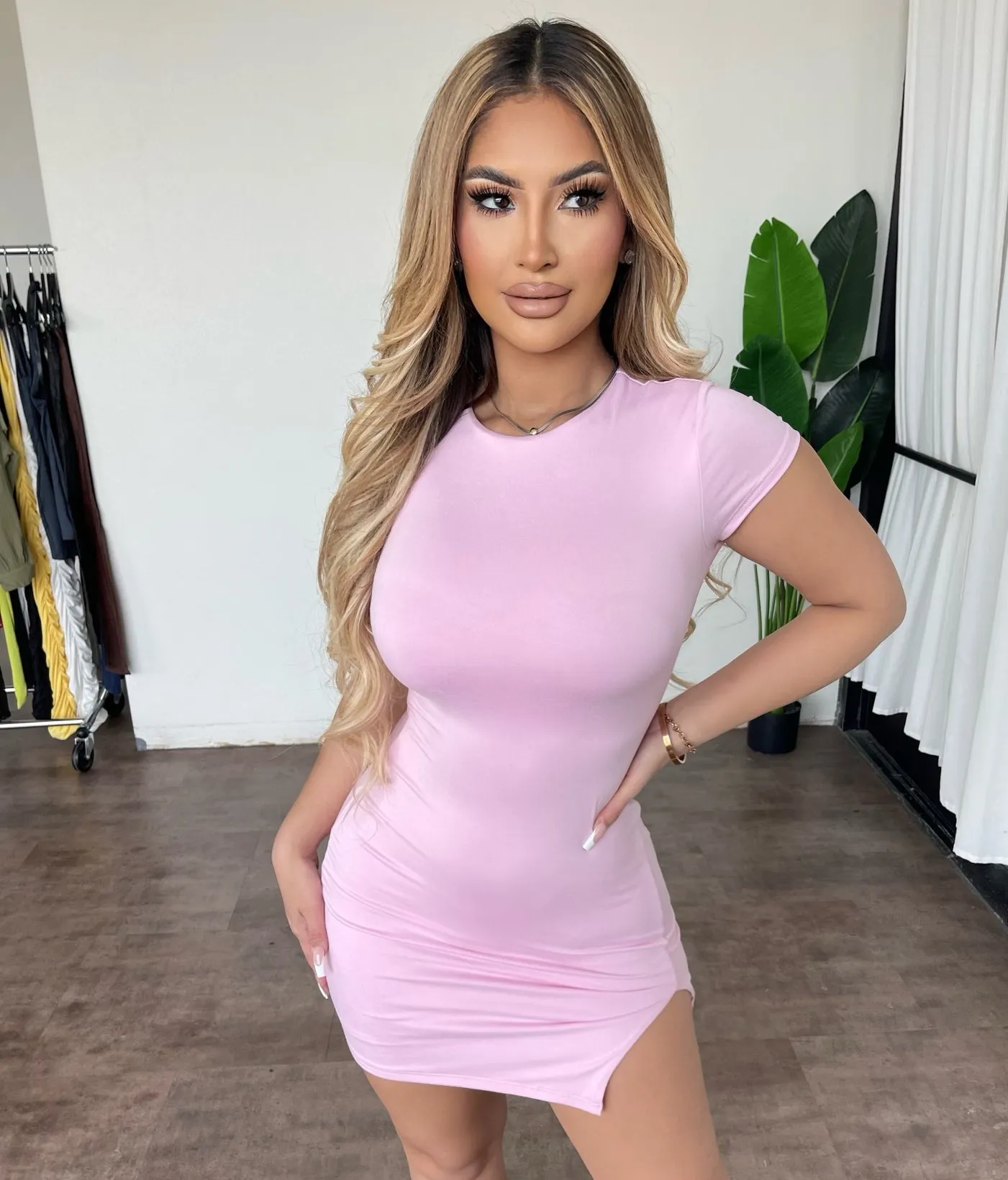 Samantha Shortsleeve Dress(Light Pink) sold by OOTDFash