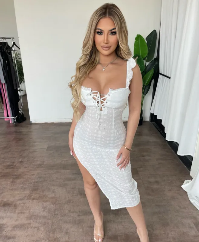 Mayra Dress (White)RUNS SMALL sold by OOTDFash