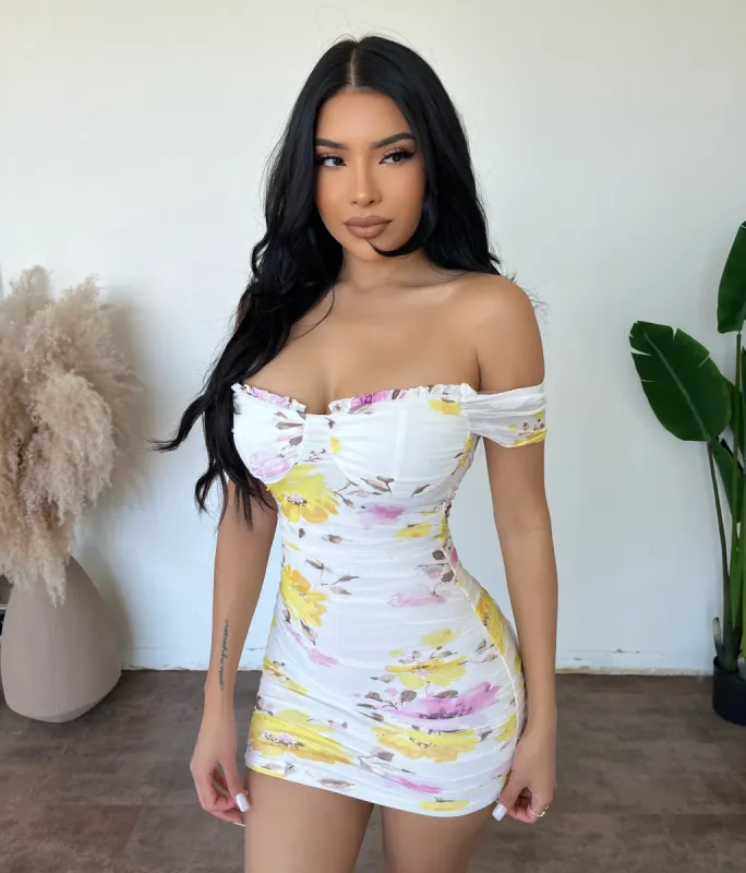 Tamara Floral Print Dress(Ivory) sold by OOTDFash