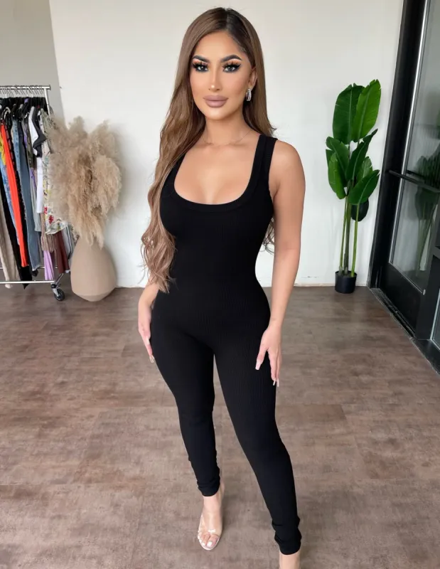 Everly Tank Jumpsuit(Black) sold by OOTDFash