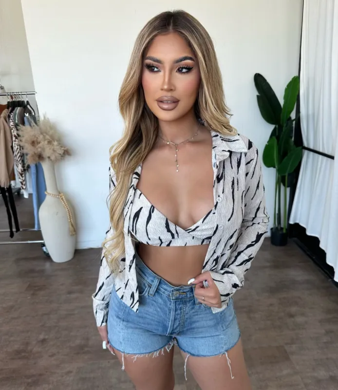 Ann Two Piece Top(Ivory/Black) sold by OOTDFash