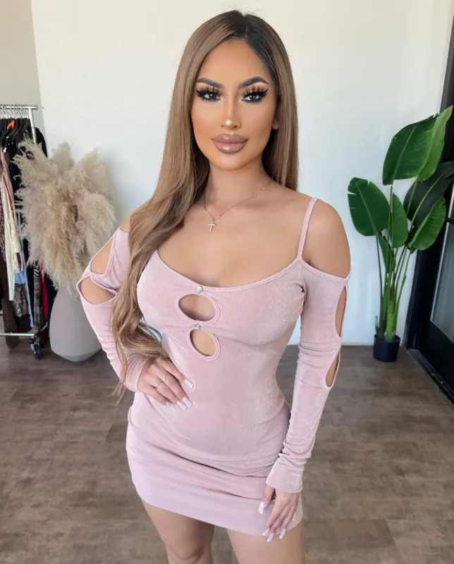 Brooks Long Sleeve Dress(Mauve) sold by OOTDFash