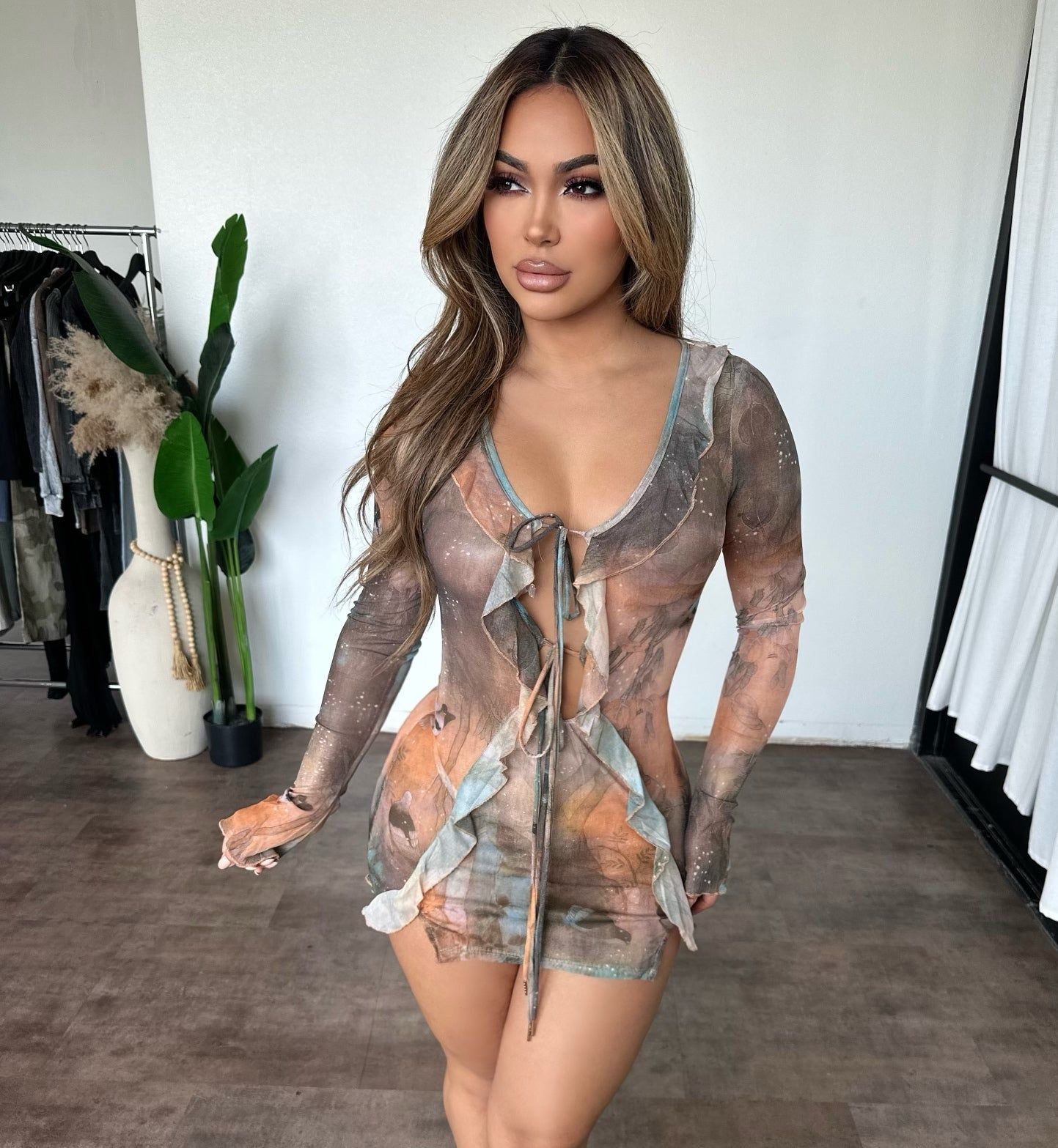 Alena Dress (Orange) sold by OOTDFash