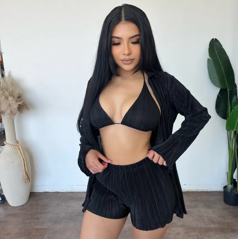 Caro 3 Piece Set (Black) sold by OOTDFash