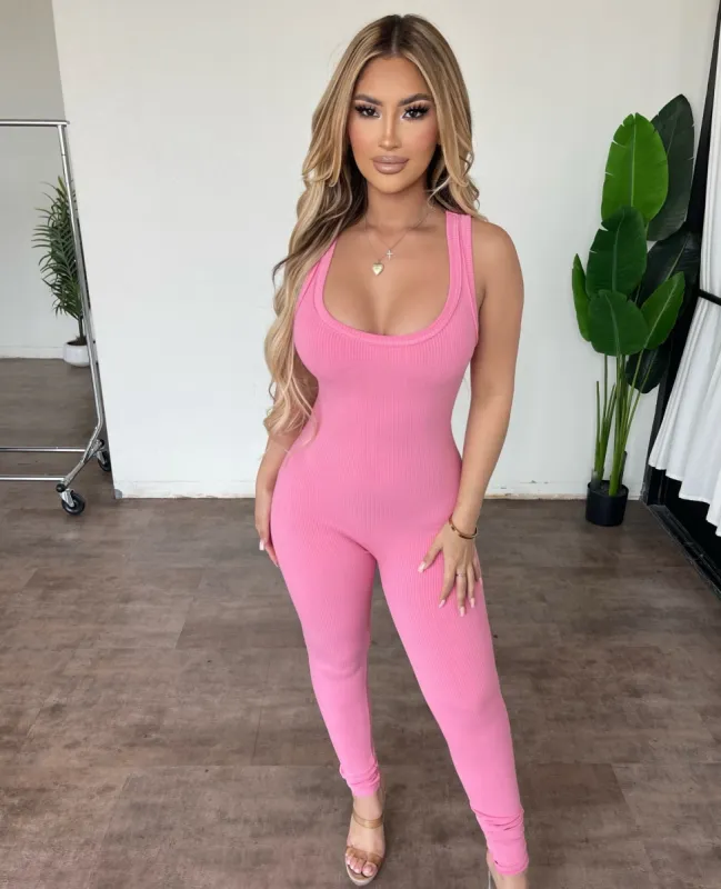 Kellin Tank Jumpsuit(Pink) sold by OOTDFash