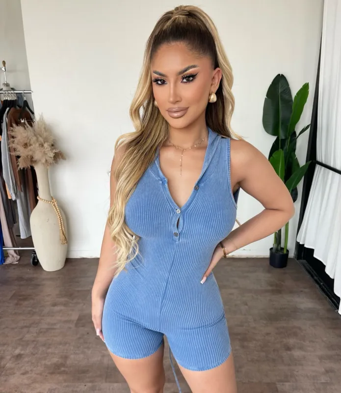Larissa  Romper (Denim Blue) sold by OOTDFash