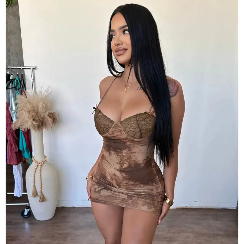 Lyla Dress (Brown) sold by OOTDFash