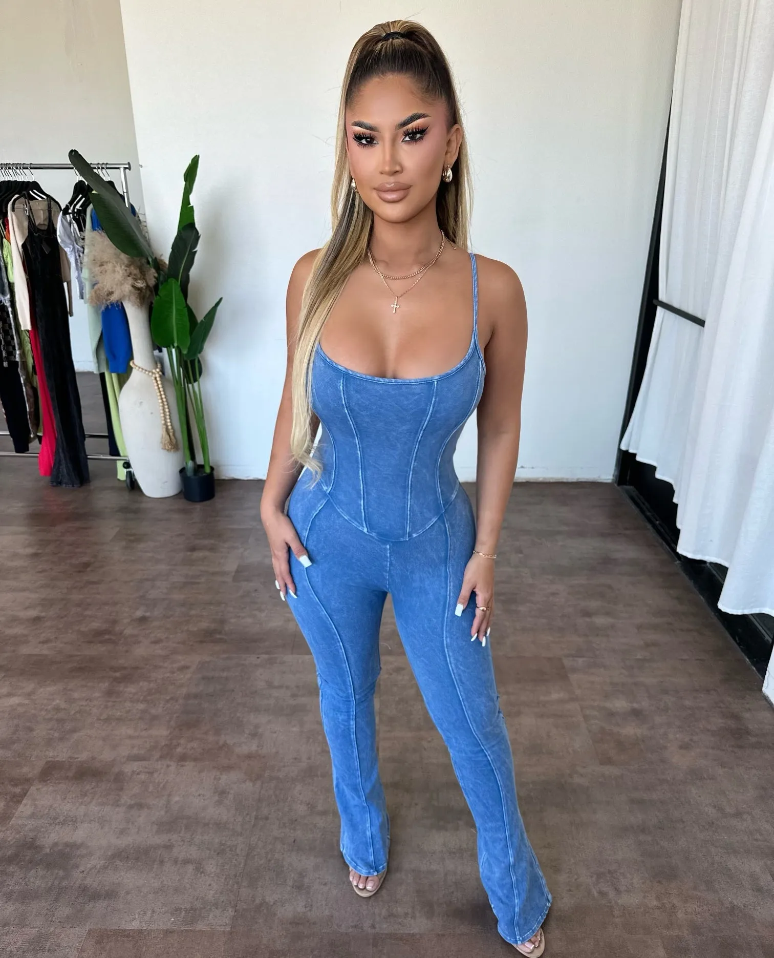 Nicole Jumpsuit (Denim) sold by OOTDFash