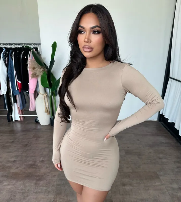 Elizabeth Dress (Taupe) sold by OOTDFash