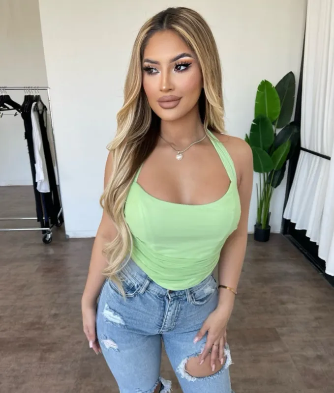 Nayelie Corset Top(Pistachio) sold by OOTDFash