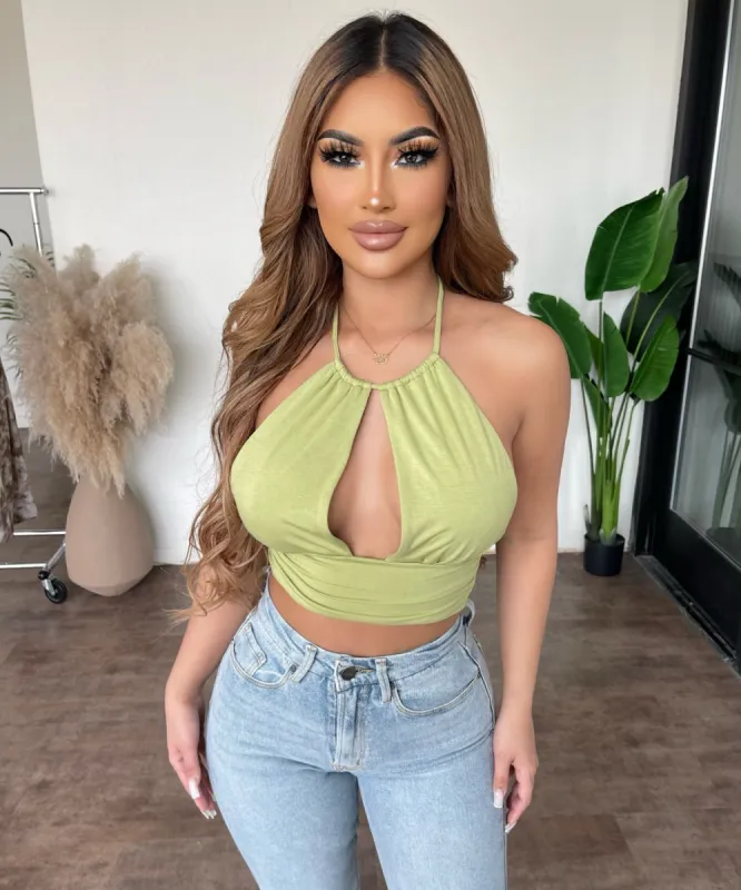 Lulu Halter Top(Green) sold by OOTDFash