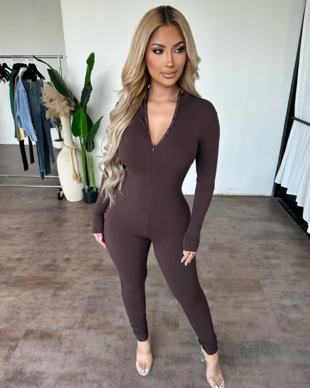 Beverly Jumpsuit (Chocolate) sold by OOTDFash