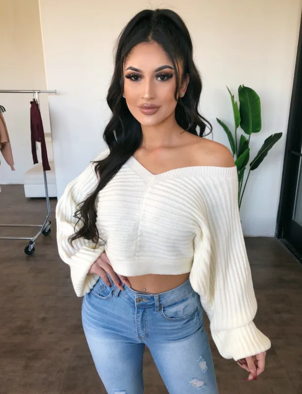 Sasha Sweater Top(Ivory)(FINAL SALE) sold by OOTDFash