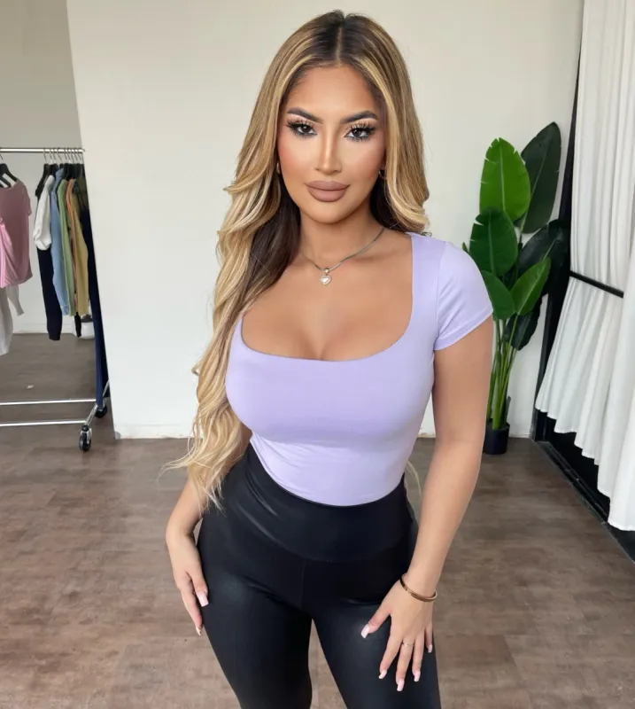 Nancy Shortsleeve Top(Lavender) sold by OOTDFash