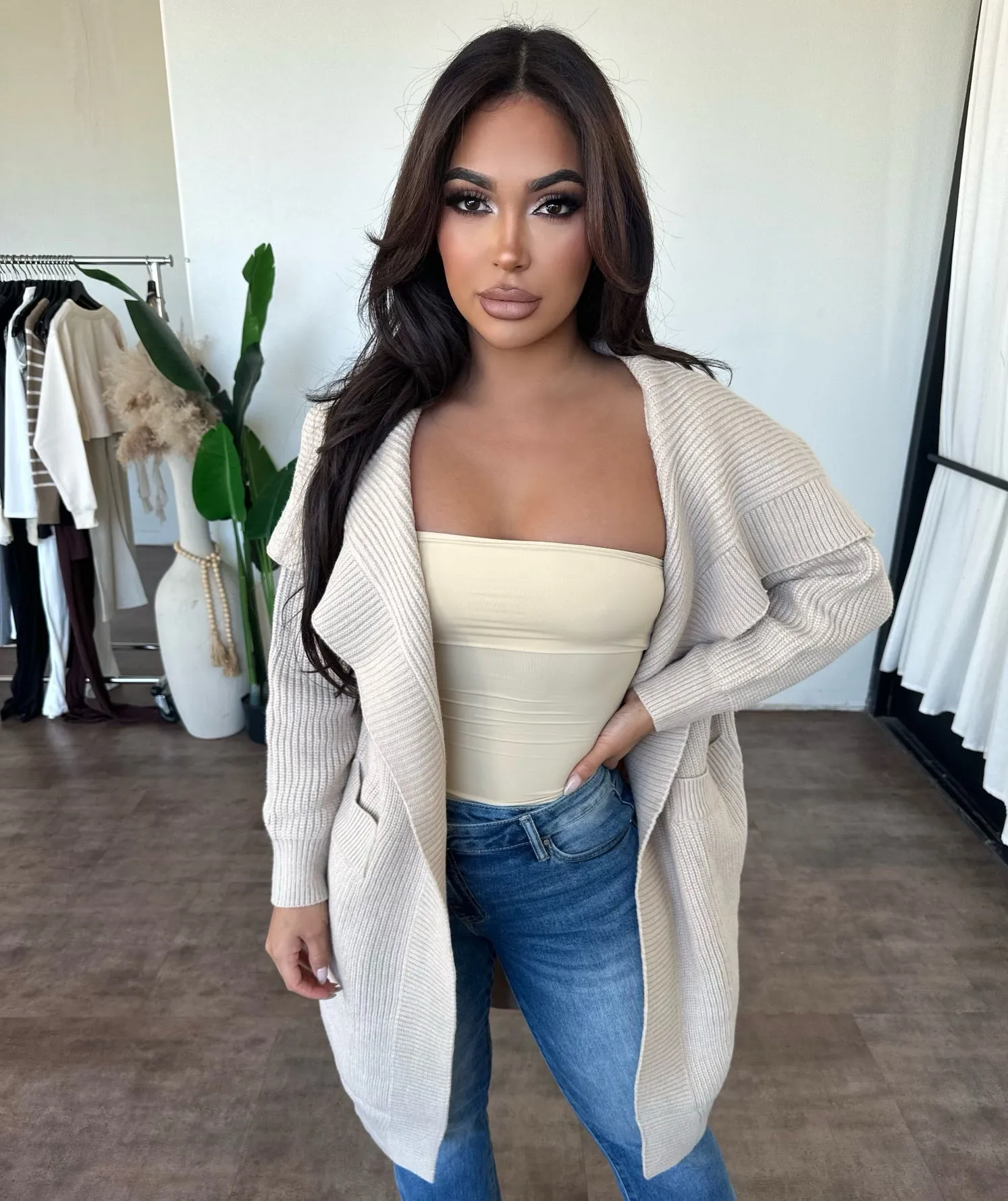 Sage Cardigan (Oatmeal) sold by OOTDFash