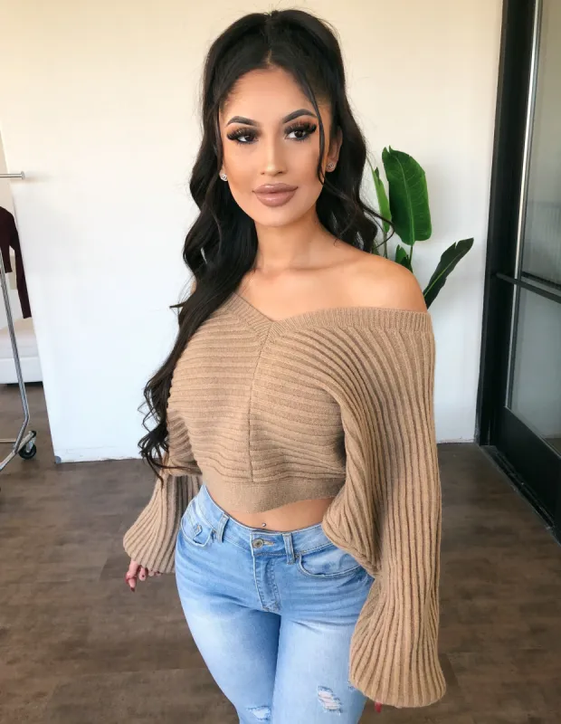 Sasha Sweater Top(Tan)(FINAL SALE) sold by OOTDFash