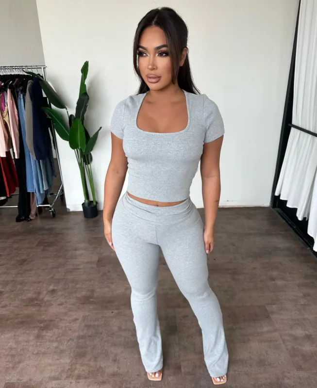 Caroline Set (Heather Grey) sold by OOTDFash