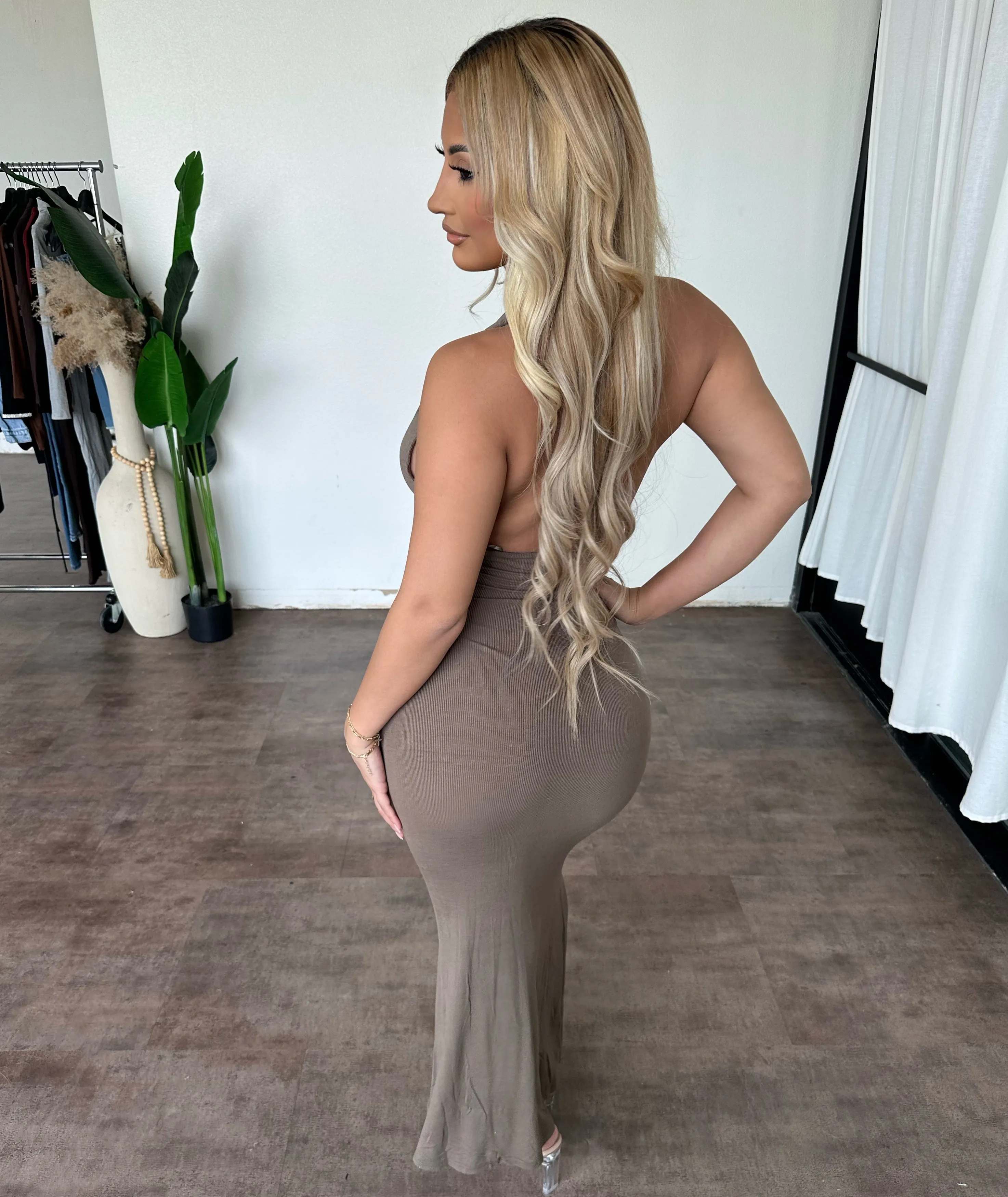 Veronica Dress (Dark Taupe) sold by OOTDFash product image thumbnail 2