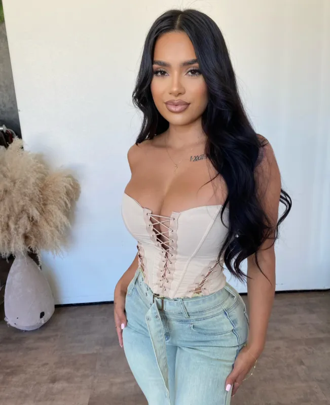 Lybra Corset Top (Taupe) sold by OOTDFash