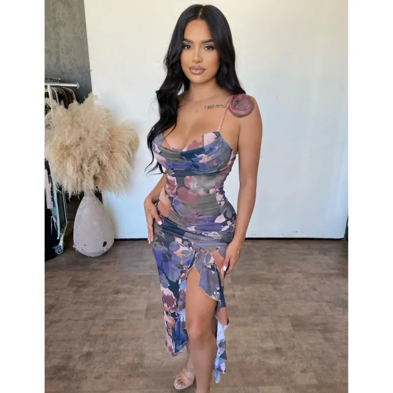 Jenny Dress (Navy/Multi) sold by OOTDFash