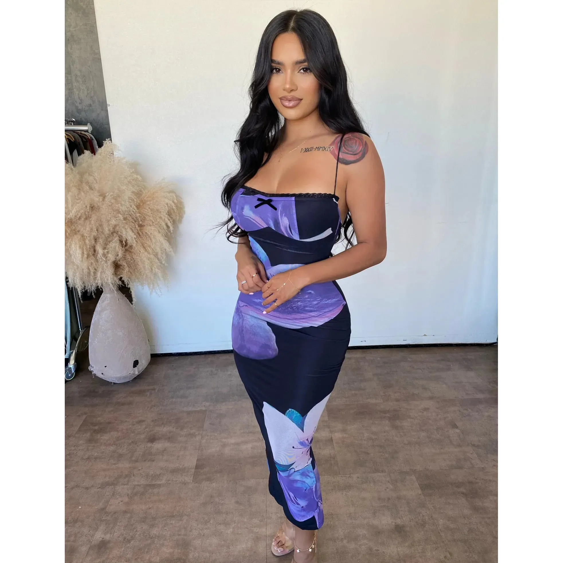 Lema Maxi Dress (Purple Combo) sold by OOTDFash