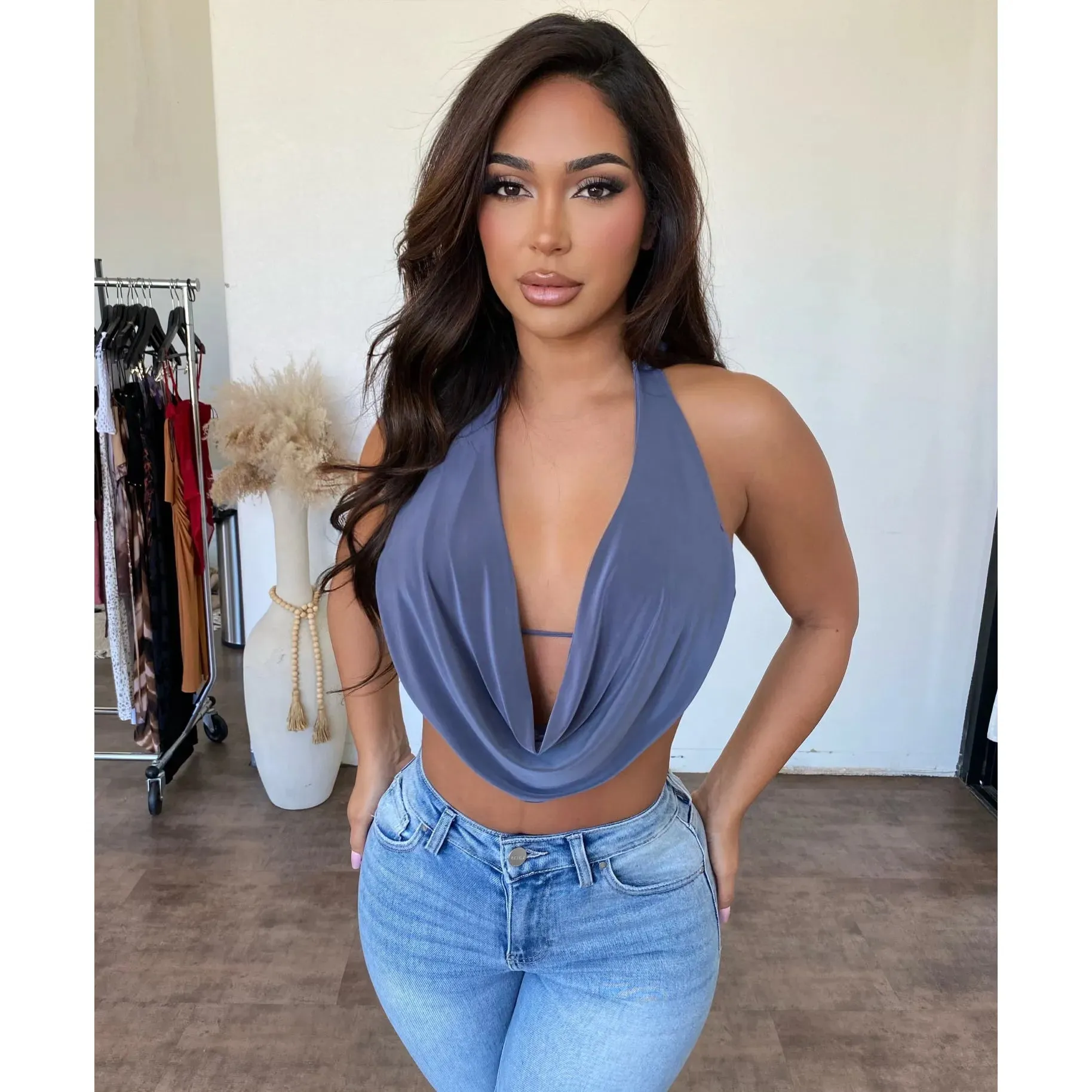 Viviana Top (Charcoal) sold by OOTDFash