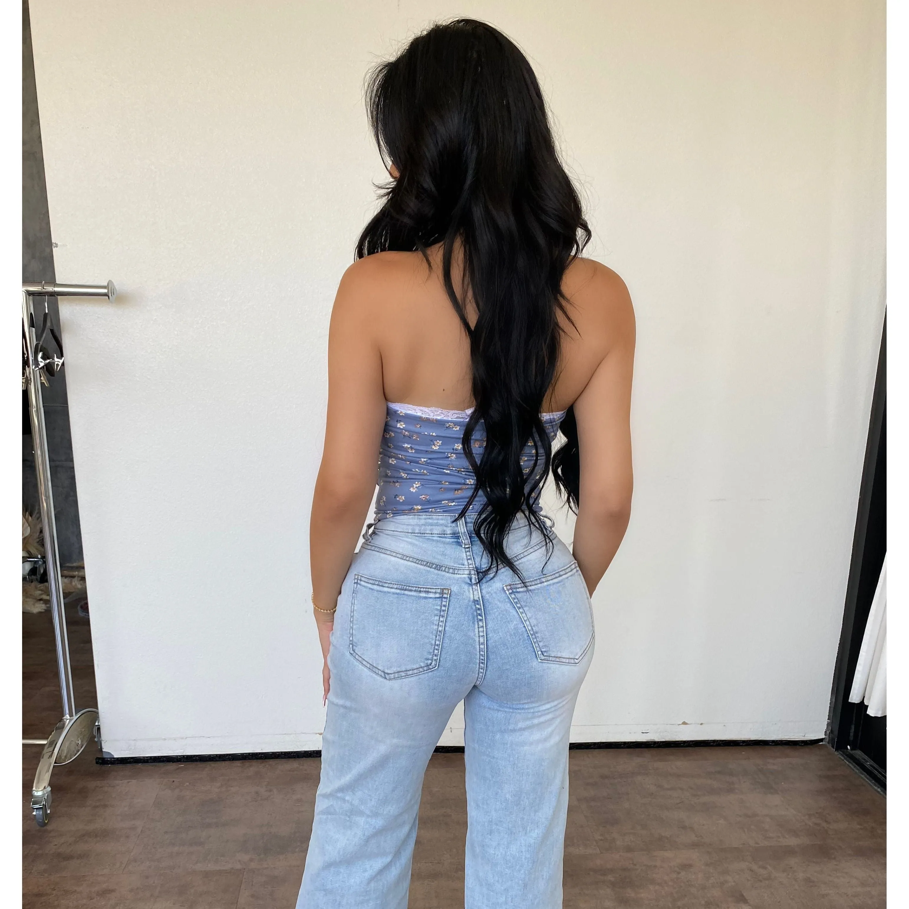 Blesa Laced Top (Denim Print) sold by OOTDFash product image thumbnail 2