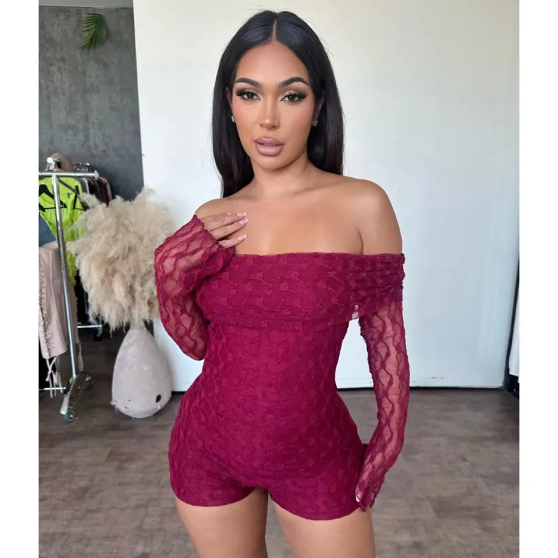 Stephanie Romper (Burgundy) sold by OOTDFash