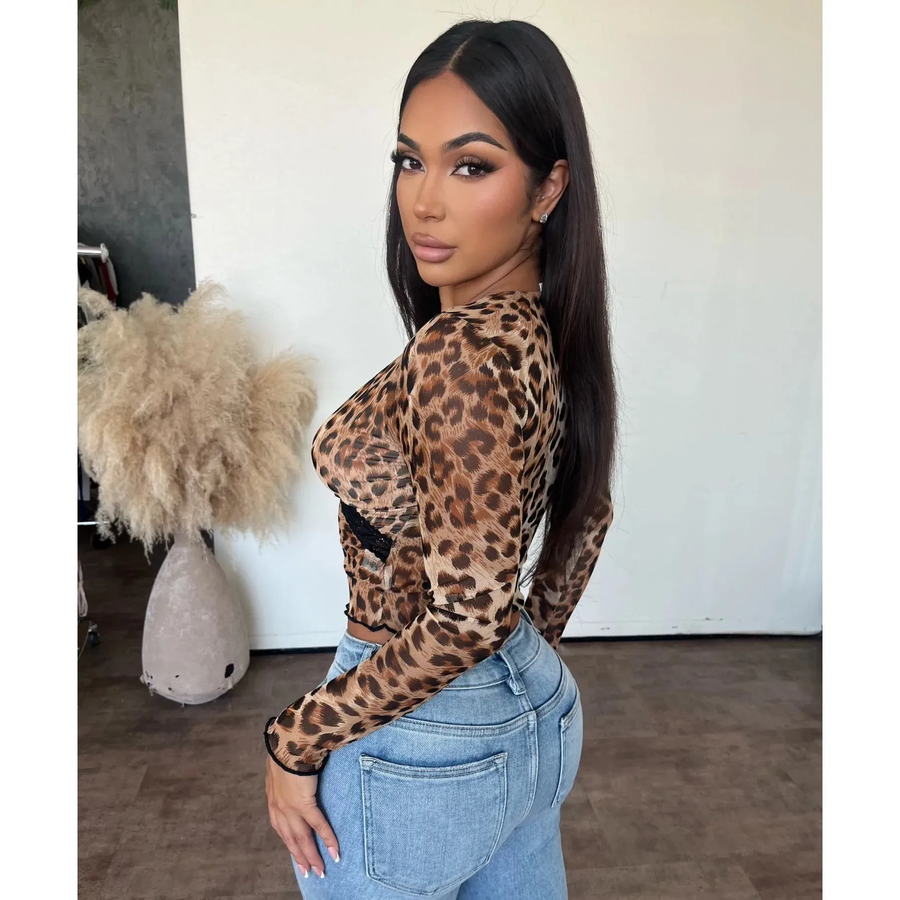 Bella Leopard Lace Top (Leopard) sold by OOTDFash product image thumbnail 2