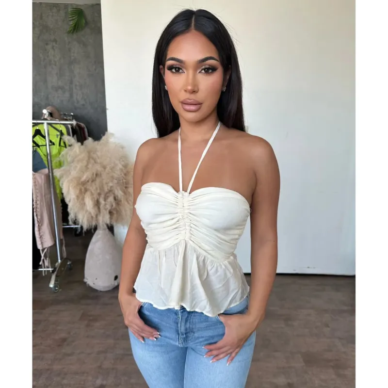 Yolinda Ruffled Top (Ivory) sold by OOTDFash