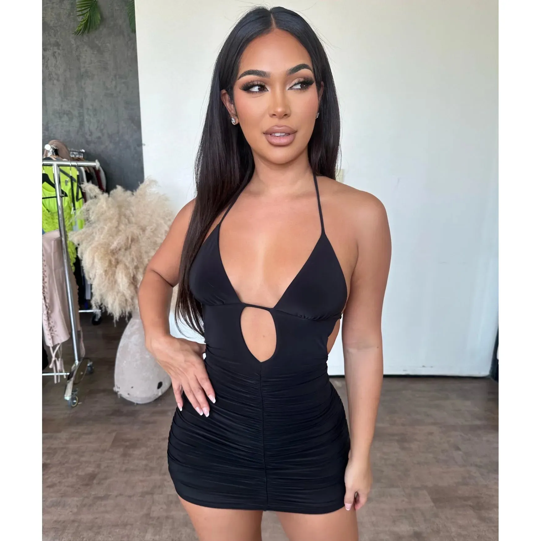 Viviana Open Back Dress (Black) sold by OOTDFash