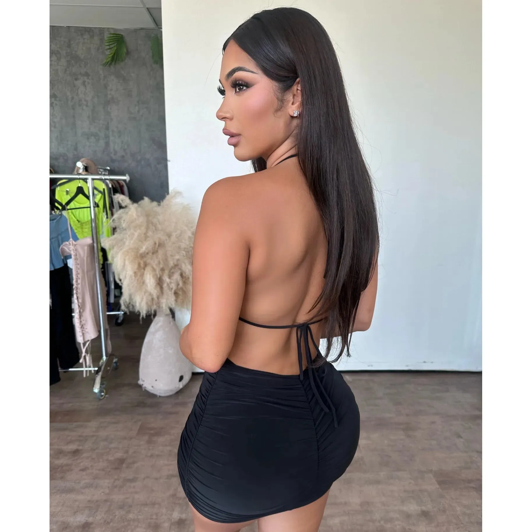 Viviana Open Back Dress (Black) sold by OOTDFash product image thumbnail 2