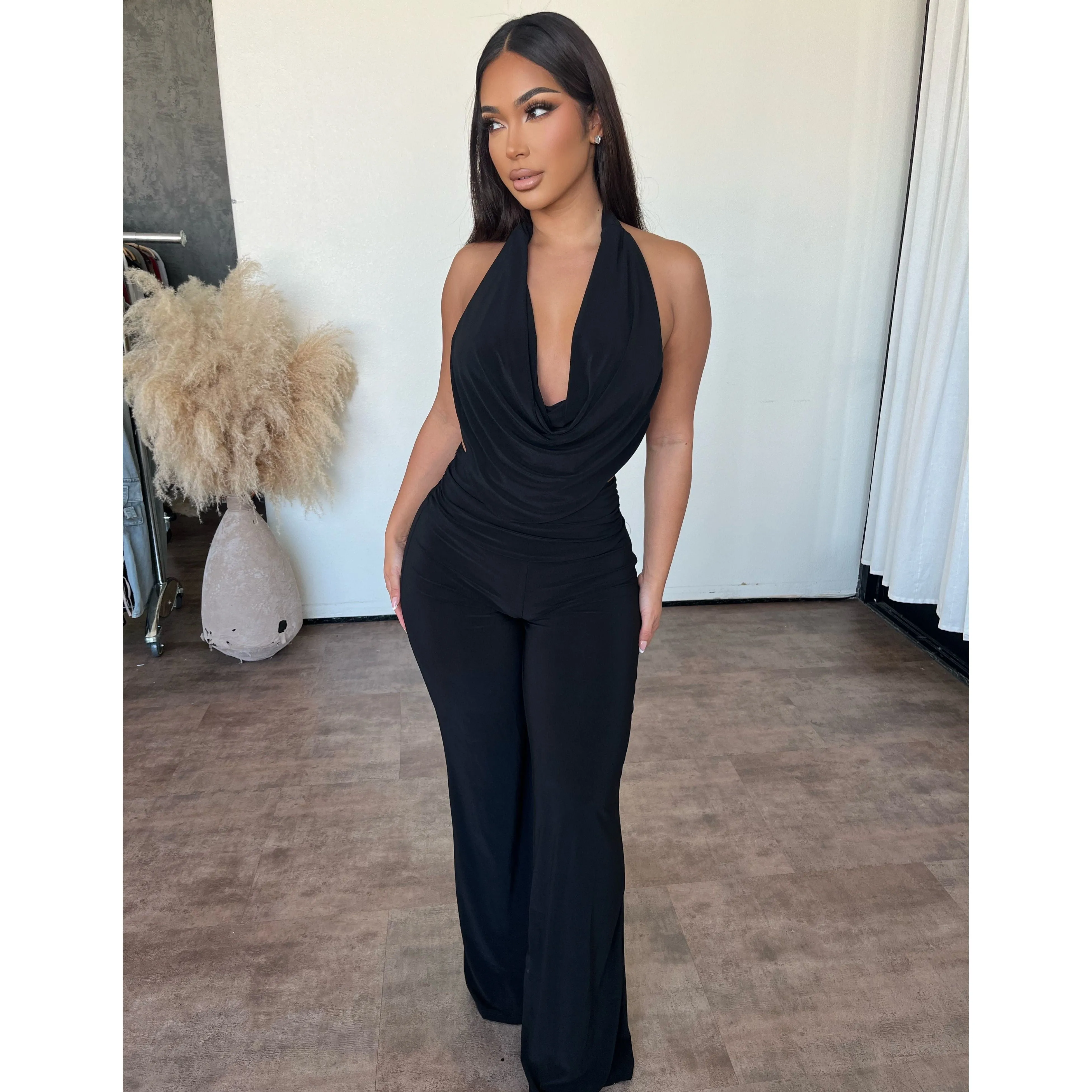 Mila Halter Jumpsuit (Black) sold by OOTDFash