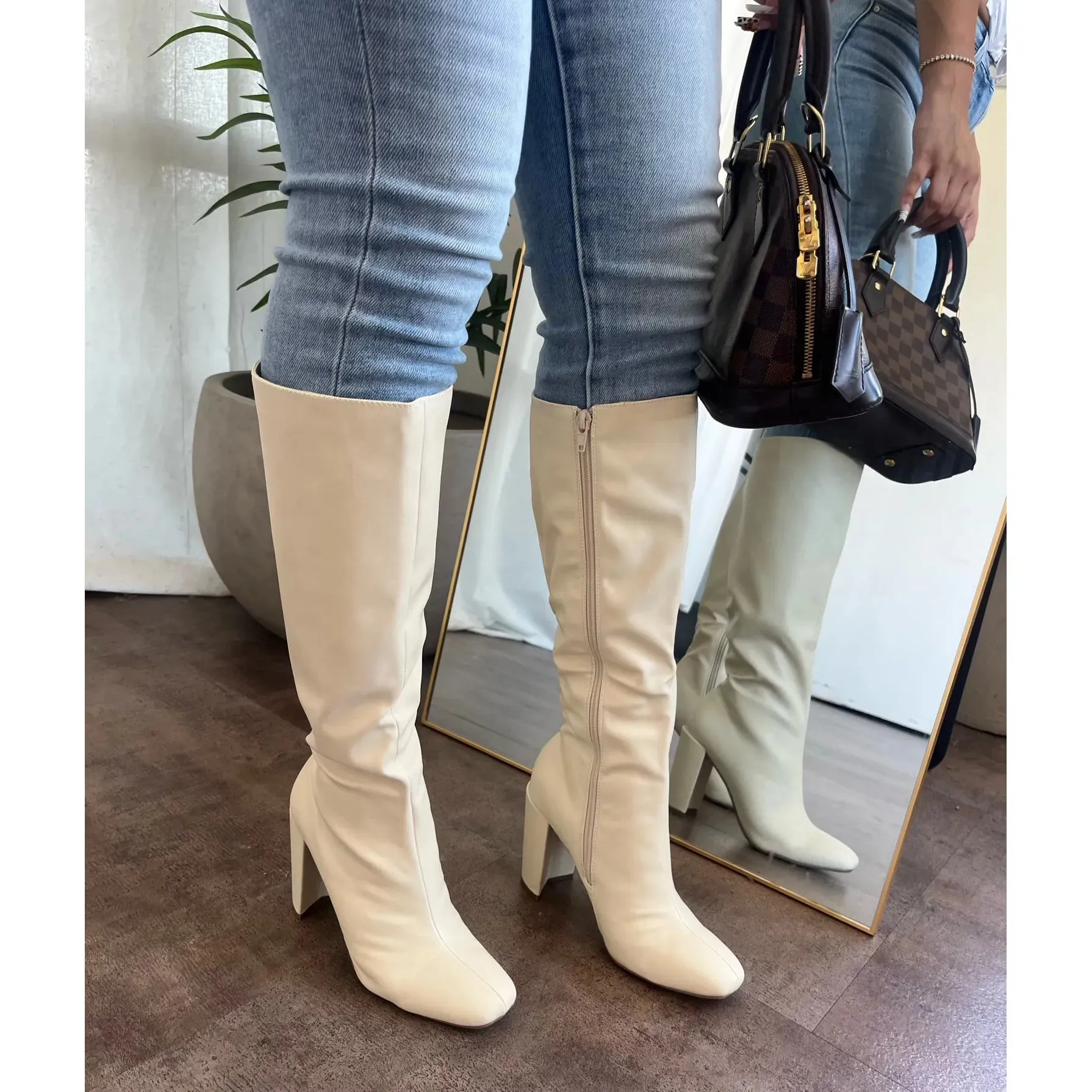 Slay Boots (Cream) sold by OOTDFash