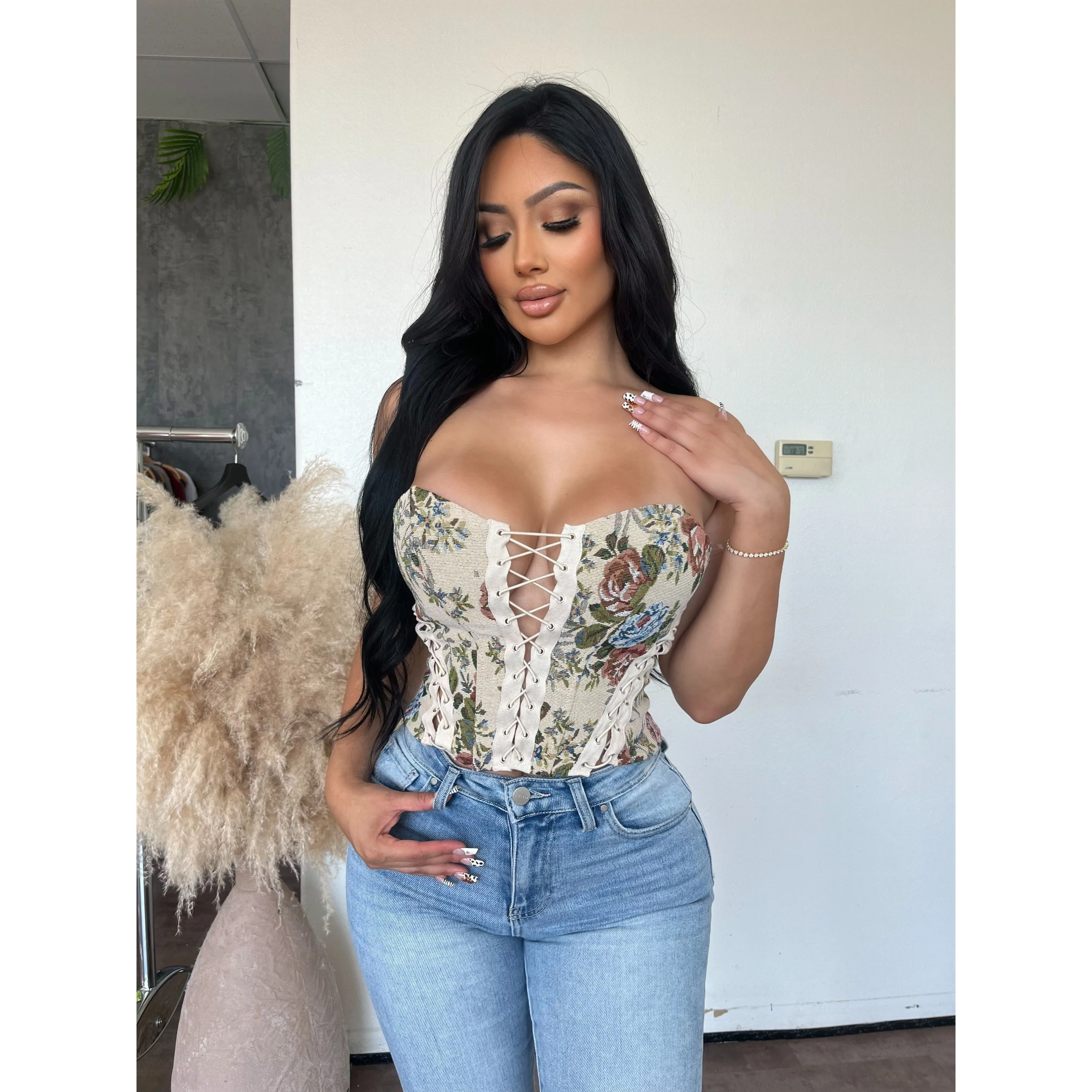 Ambrose Tie Corset (Multi) sold by OOTDFash