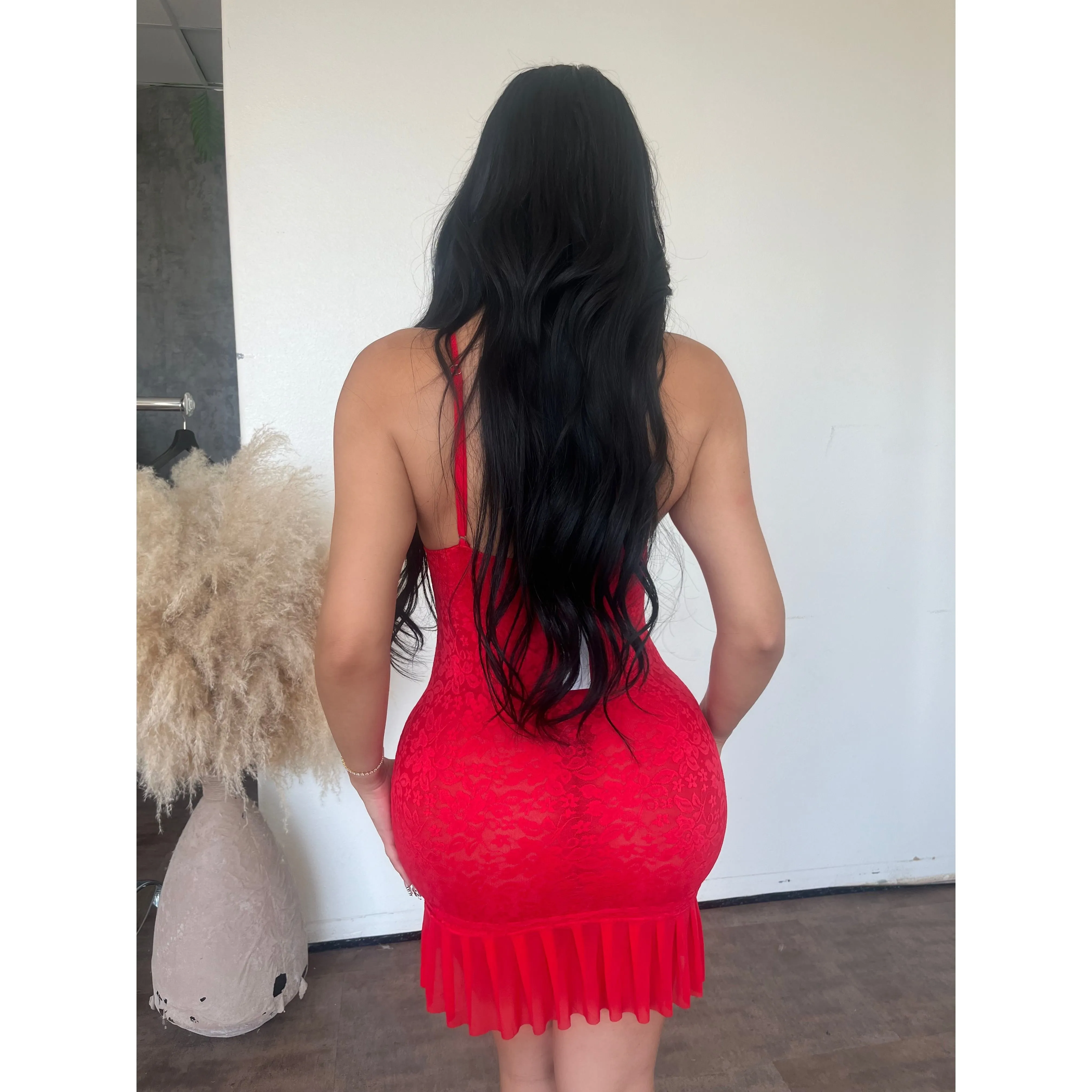 Carlta Lace Mini Dress (red) sold by OOTDFash product image thumbnail 2