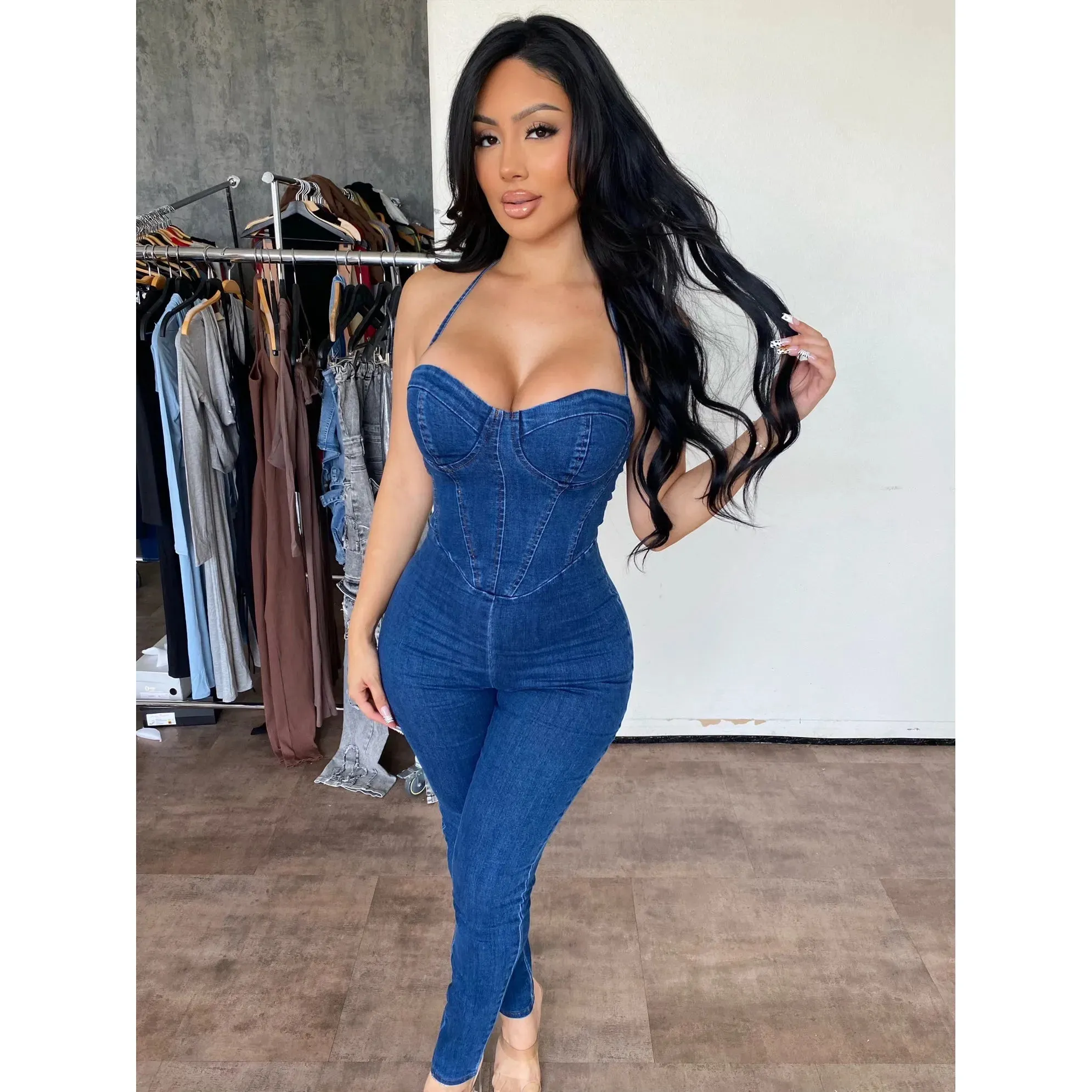 Angel Jumpsuit (Dark Wash) sold by OOTDFash