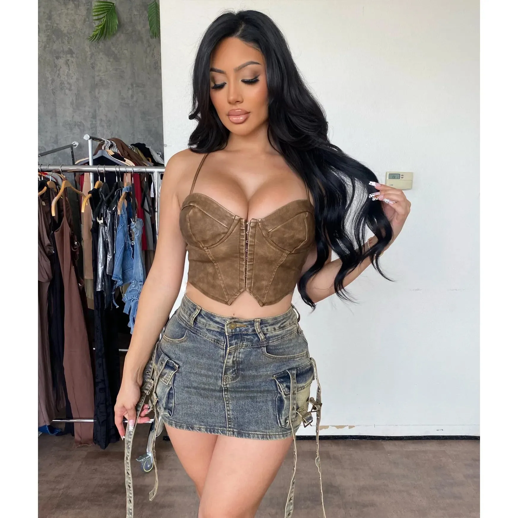 Riley Swade Top (Brown) sold by OOTDFash