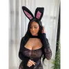 Plush bunny ears (black) sold by OOTDFash