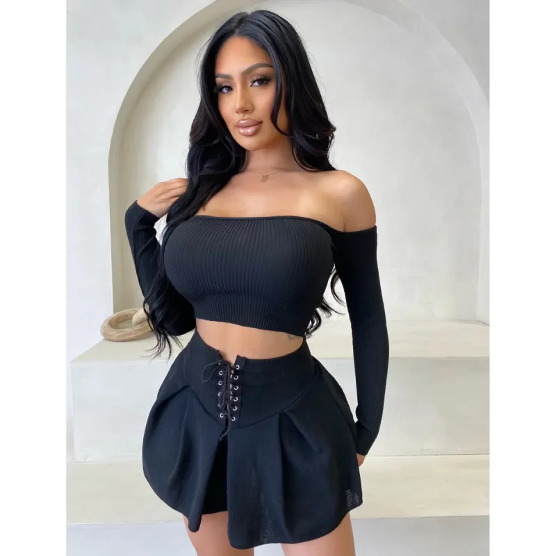 Bella Skirt Set (Black) sold by OOTDFash