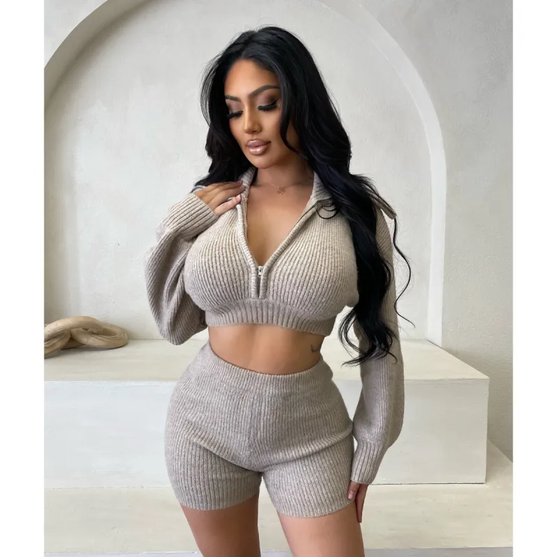 Hailey Set (Oatmeal) sold by OOTDFash