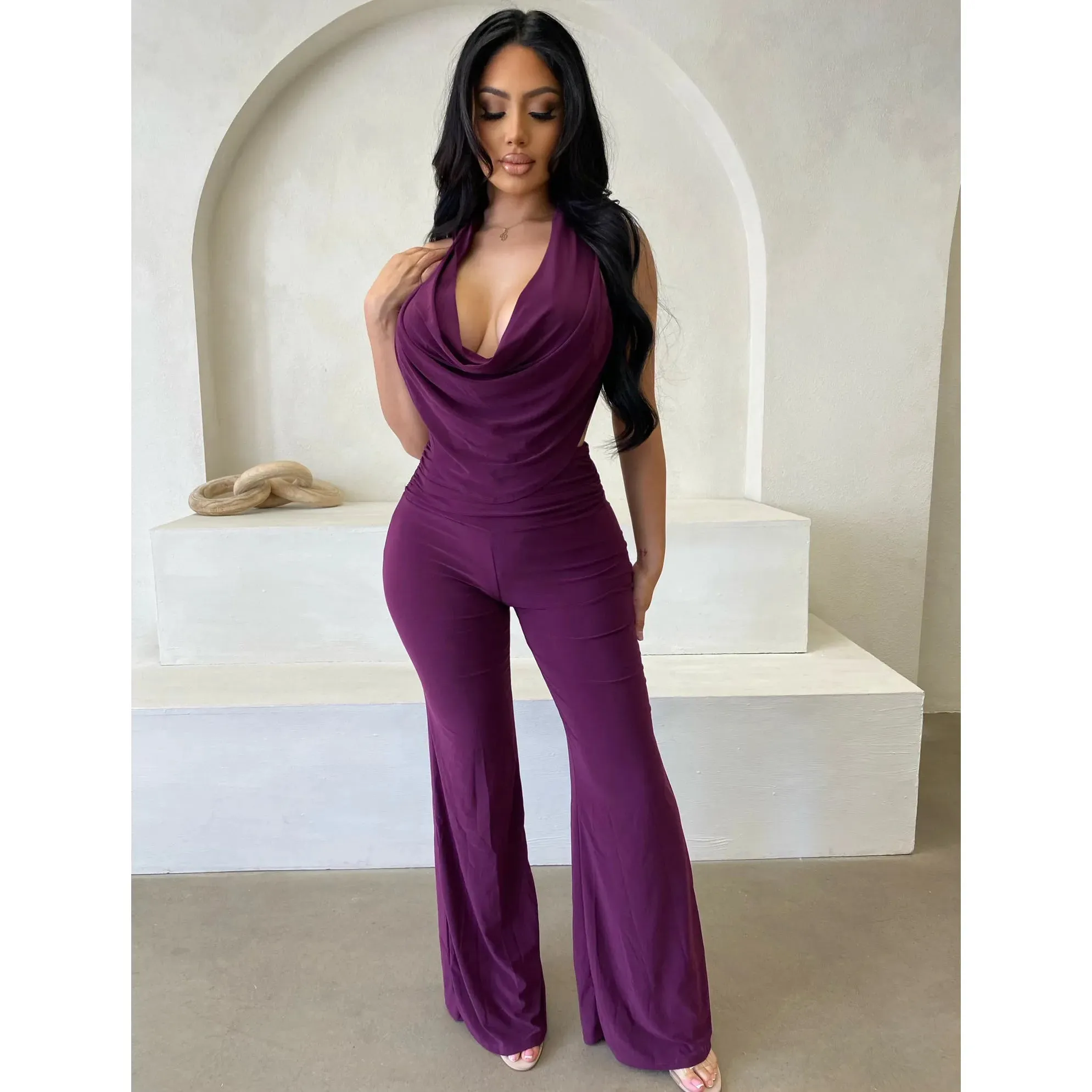 Mila Halter Jumpsuit (Purple) sold by OOTDFash